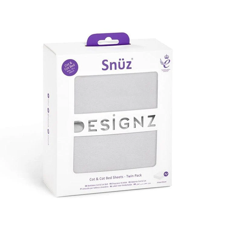 Cot & Cot Bed 2 Pack Fitted Sheet – Grey - Image 3