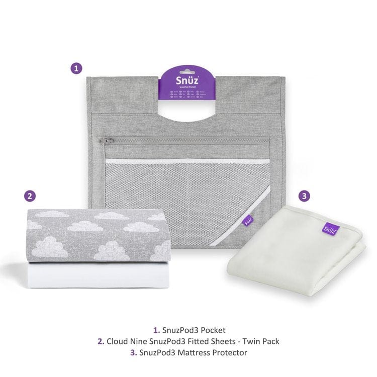 Essential Bundle Pack For SnuzPod - Grey - Image 5