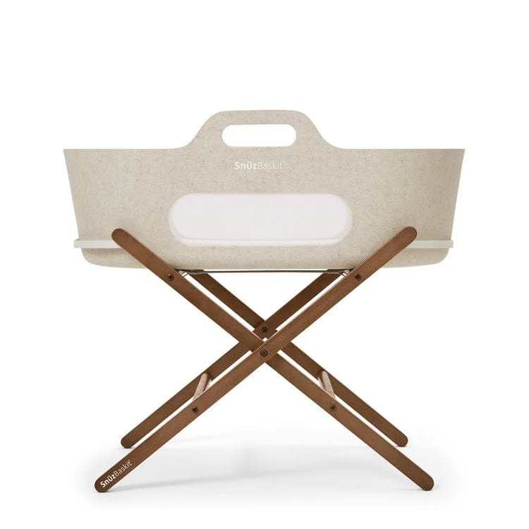 SnuzBaskit Barley Moses Basket & Walnut Stand - Image 11