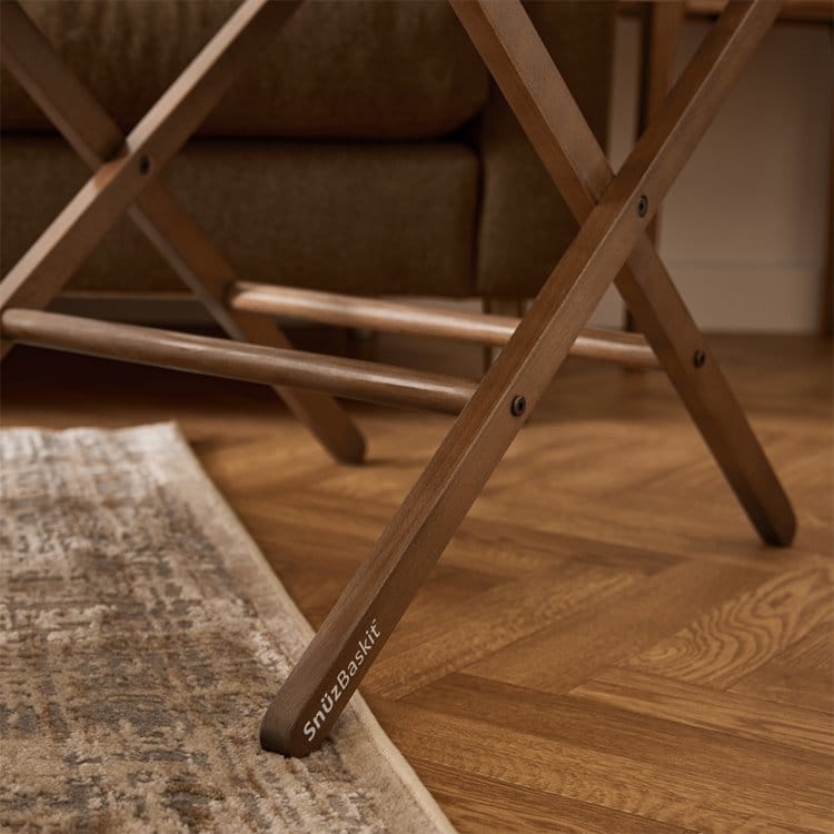 SnuzBaskit Barley Moses Basket & Walnut Stand - Image 4