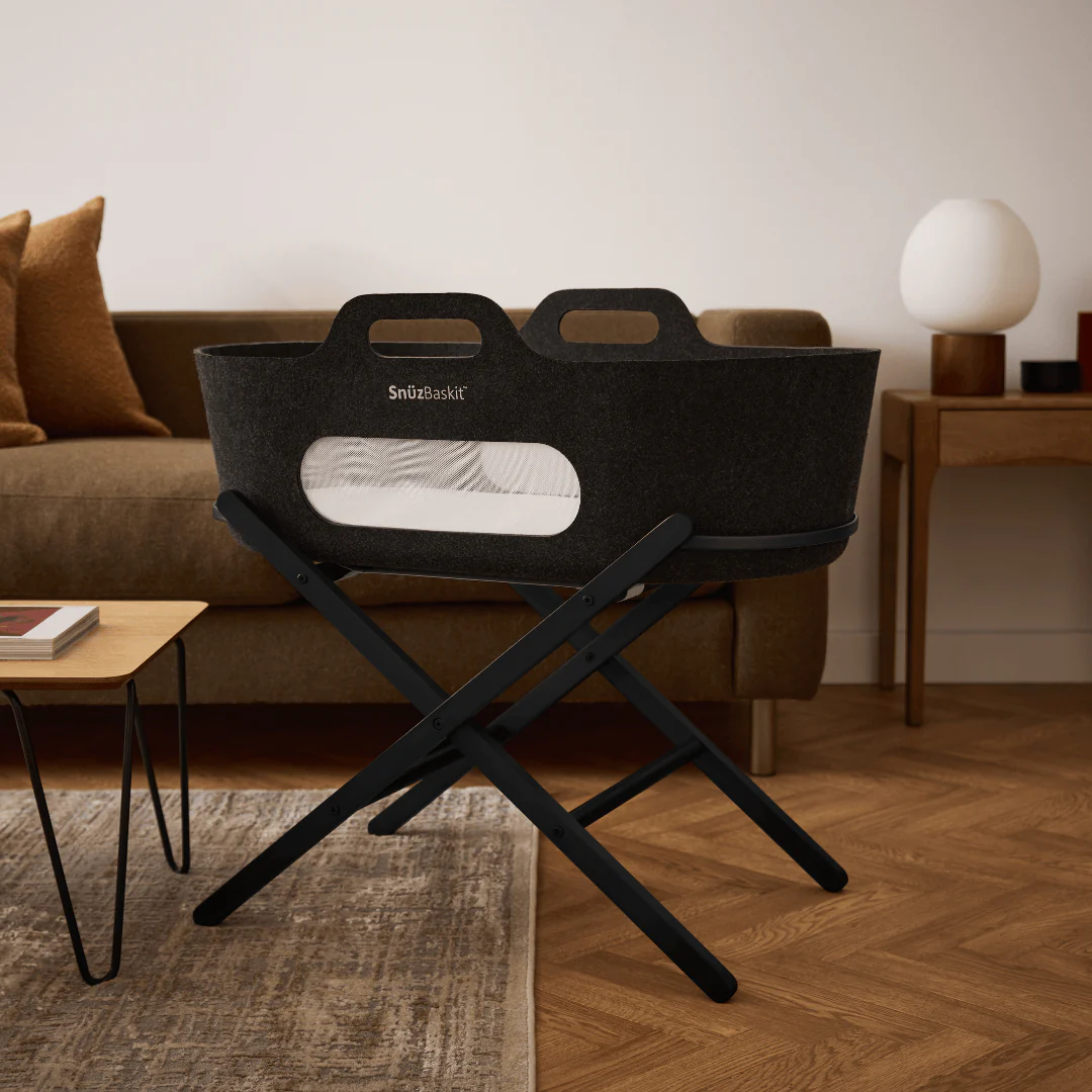 SnuzBaskit Graphite Moses Basket & Graphite Stand - Image 3