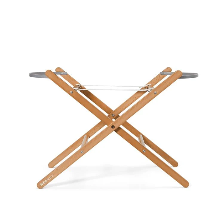 SnuzBaskit Light Grey Moses Basket & Natural Stand - Image 10
