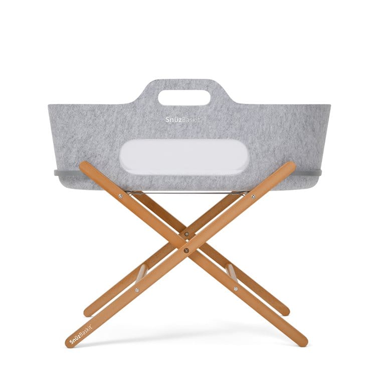SnuzBaskit Light Grey Moses Basket & Natural Stand - Image 11