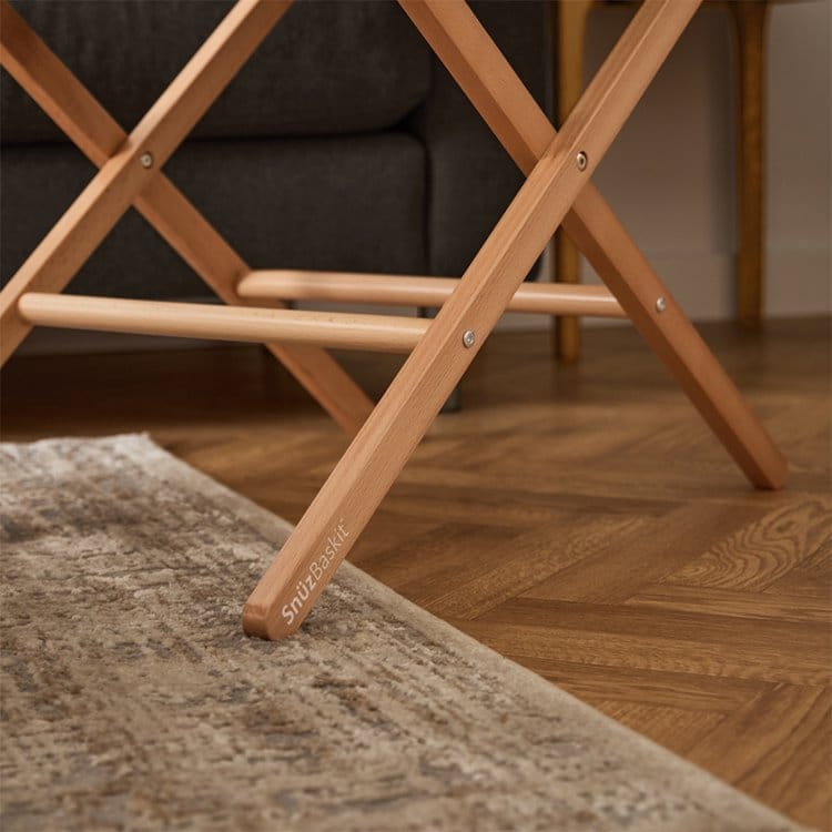 SnuzBaskit Light Grey Moses Basket & Natural Stand - Image 4