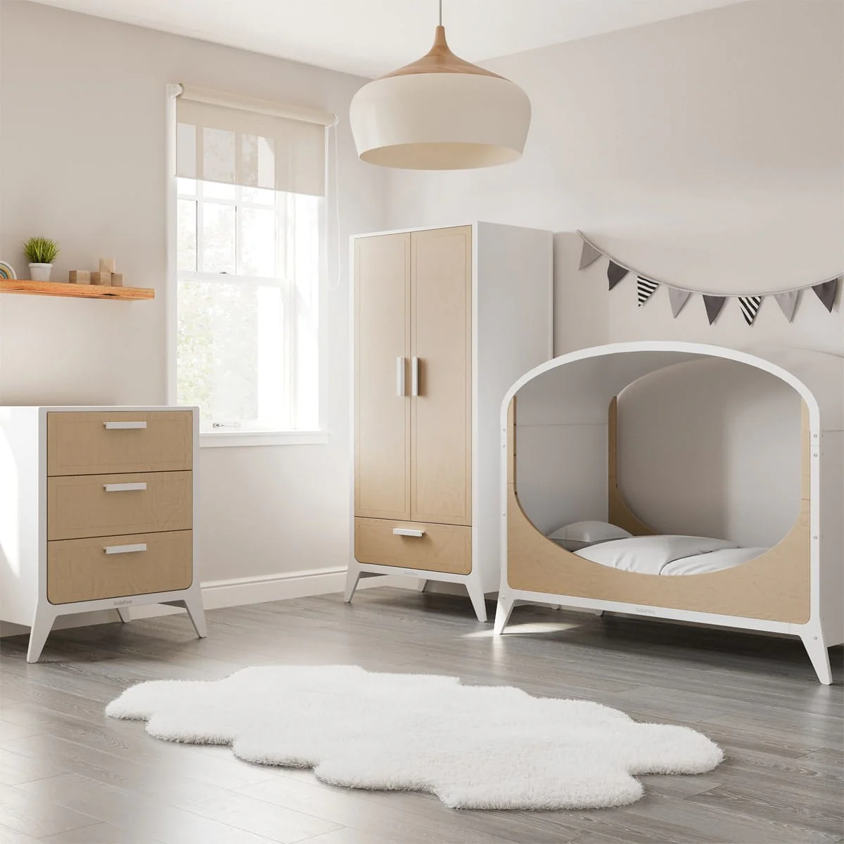 SnuzFino Cot Bed - White Natural - Image 6