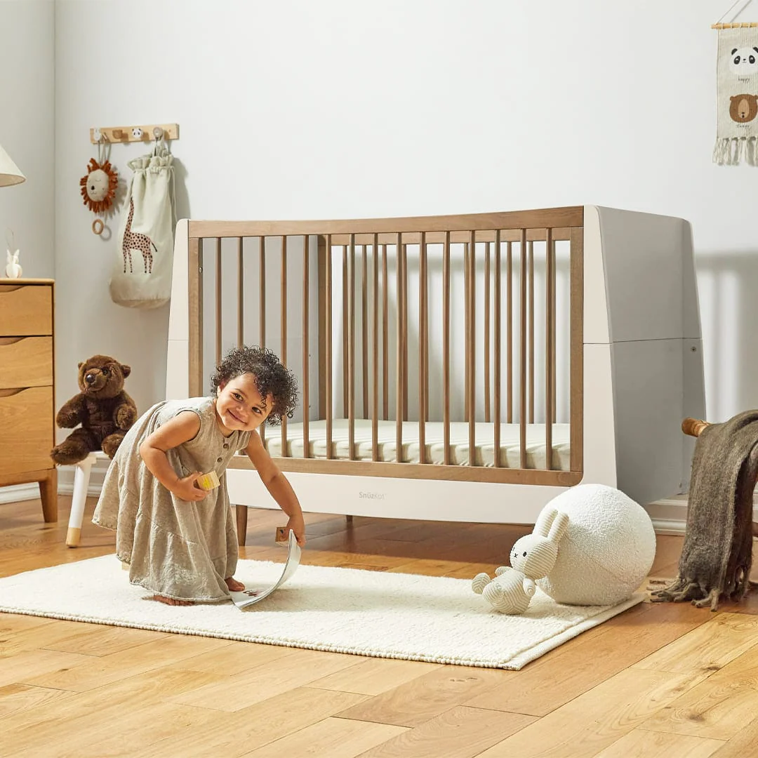 SnuzKot Skandi Cot Bed Cashmere & Walnut - Image 3