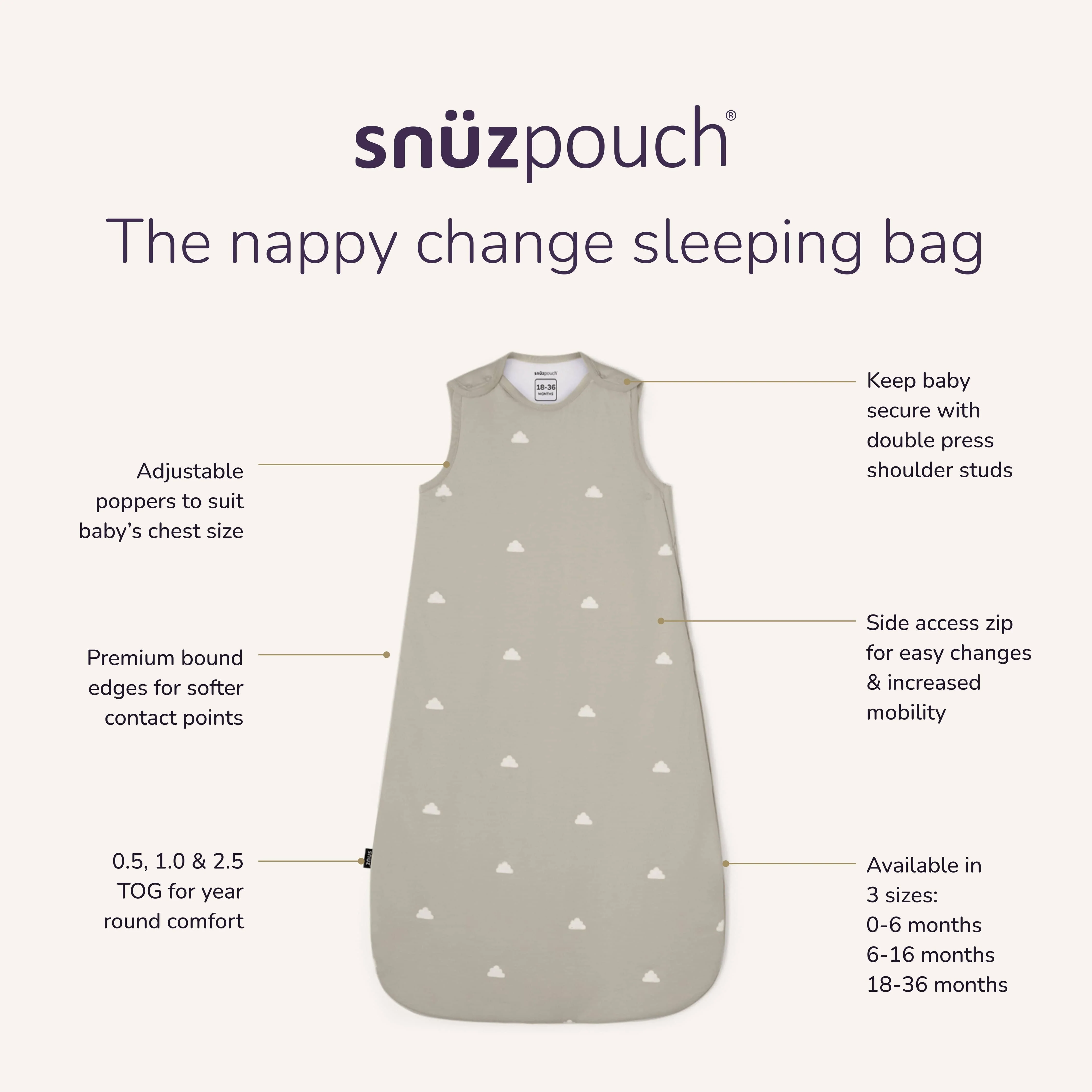 SnuzPouch Sleeping Bag – Grey Cloud - Image 8
