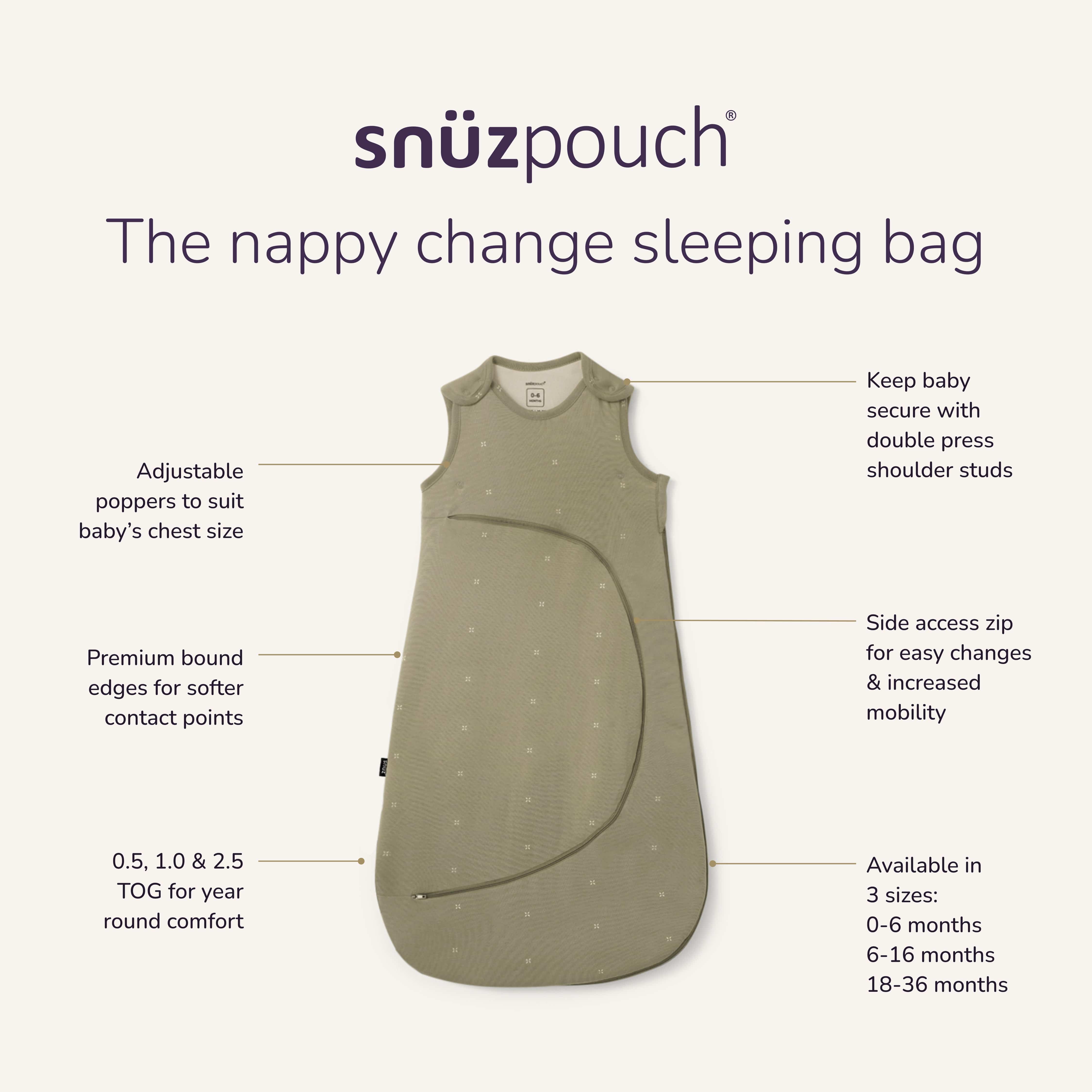 SnuzPouch Sleeping Bag – Sage Cross - Image 8